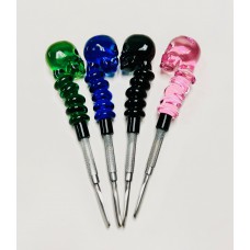 Metal Dabber Glass Skull (F565)